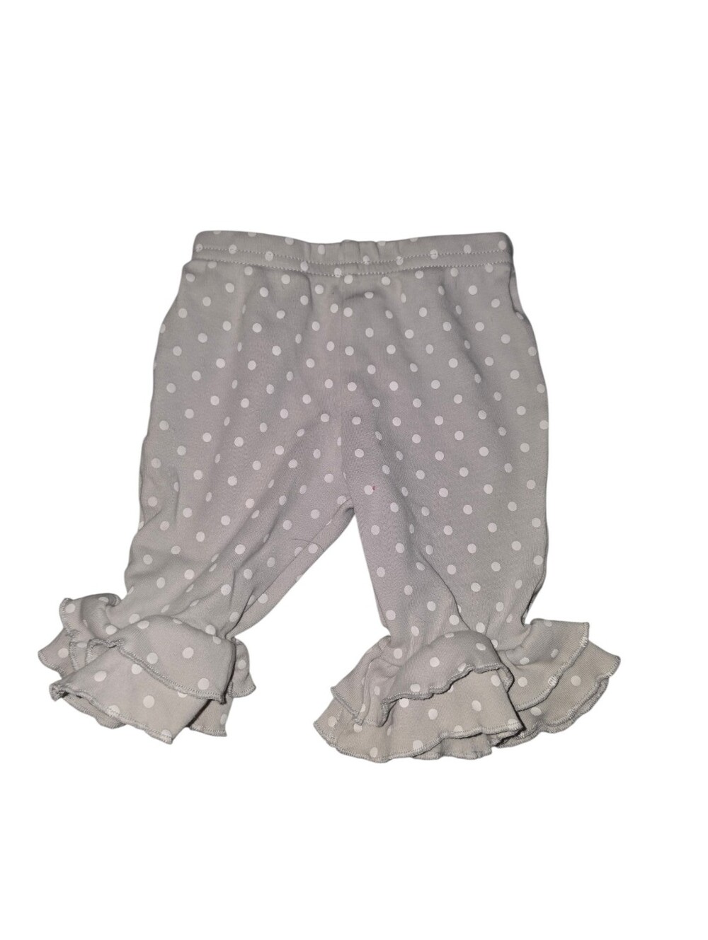 7/6/41. Starting Out Baby Girl Gray Polka Dot Ruffle Leggings